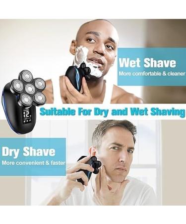 Buy 6 in 1 Electric Head Shaver for Bald Men - Waterproof Rotary Razor with LED Display | Cordless Head Shaving Kit for Smooth Results - Buy Online on GoSupps.com