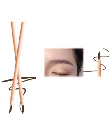 2023 NEW Pousbo Waterproof Wooden Eyebrow Pencil Waterproof Eyebrow Pencil Brown Eyebrow Pencils (2PCS Dark Brown)