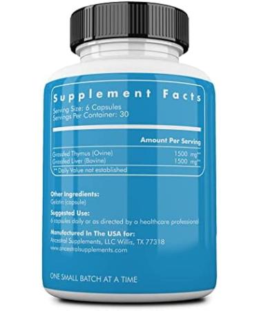 Ancestral Supplements Grass Fed Ovine Thymus Glandular Extract - Histamine & Immune Support, Non-GMO 180 Capsules - Buy Online on GoSupps.com