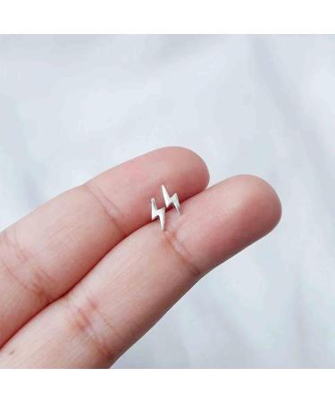 Boho Thunder Studs Earrings - Silver Lightning Bolt Jewelry for Women & Girls | Cute Friendship Gift - Buy Online on GoSupps.com