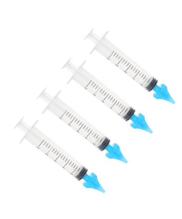 Ciieeo 4Pcs Ear Wax Removal Syringe Plastic Ear Wax Cleaner Syringe Tip Ear Wax Flusher Tool Nasal Aspirator Syringe Ear Canal Irrigator Washer Cleaning Tool for Home Salon 10ml