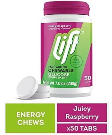 Lift Fast-Acting Raspberry Glucose Energy Tablets - 50 Count Jar - Buy Online on GoSupps.com