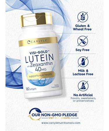 Carlyle Visi Gold Lutein & Zeaxanthin 40mg - 180 Softgels | Eye Health Supplement - Buy Online on GoSupps.com