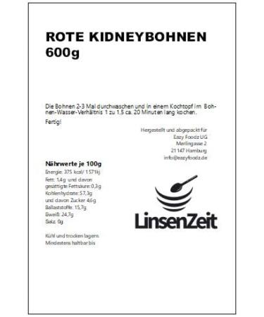 LinsenZeit Red Kidney Beans 600g - Natural Vegan Protein Source | Premium Quality & No Additives - Buy Online on GoSupps.com