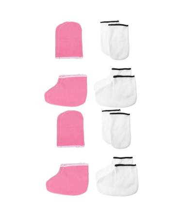 POPETPOP 8 Pairs Hand and Foot Mask Exfoliating Foot Covers Gloves Paraffin Wax Cracked Hands Repair Gloves Gel Sokcs Kutuzov Mikaberidze Feet Moisturizer Socks Skin Care Gloves Thicken Set