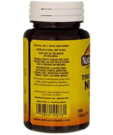 Nature's Blend Niacin Timed Release 250 mg - 100 Count (Pack of 1) - Fast-Acting Formula for Cardiovascular Health - Buy Online on GoSupps.com
