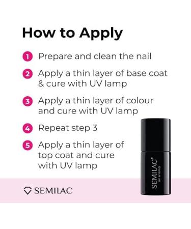 Semilac Base Coat Top Coat & UV Gel Colour Polish. Long Lasting Chip Resistant & Easy To Apply. 028 Classic Vine Colour UV Gel Nail Varnish. Perfect For Manicure or Pedicure. - Buy Online on GoSupps.com