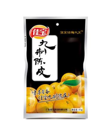 Jiabao Preserved Mandarin Tangerine Peel Chinese Sweet & Sour Healthy Snacks 45g (Pack of 3)