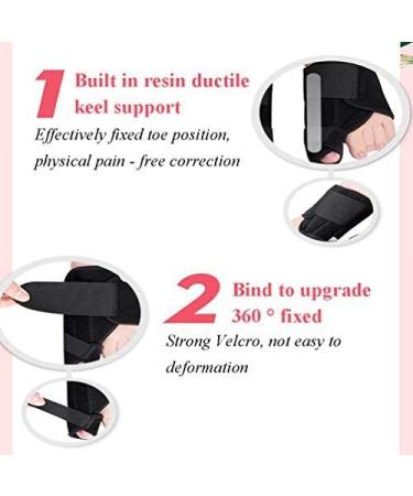 Bunion Corrector & Splint - Toe Straightener for Bunion Relief | Hallux Valgus Night Splints - 2 Pcs Black - Buy Online on GoSupps.com