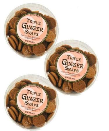 Trader Joe's Triple Ginger Snaps - 3 Pack (14 oz tubs) Ginger 14 Ounce (Pack of 3)
