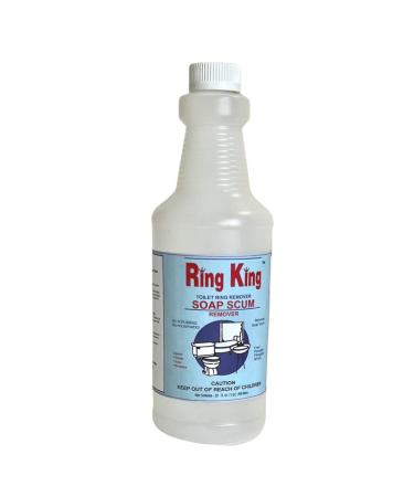 Ring King Toilet Soap Scum Remover, Heavy Duty Shower Cleaner for Tile and Marble Surfaces. Removes Soap Scum from Shower, Shower Door and Bathtubs. Fast acting, No Scrubbing 32 OZ