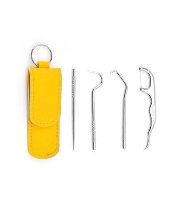 WAITLOVER 1 Set Metal Toothpick Set Dental Floss Portable Toothpick Storage Floss Cleaner with Tube Teeth