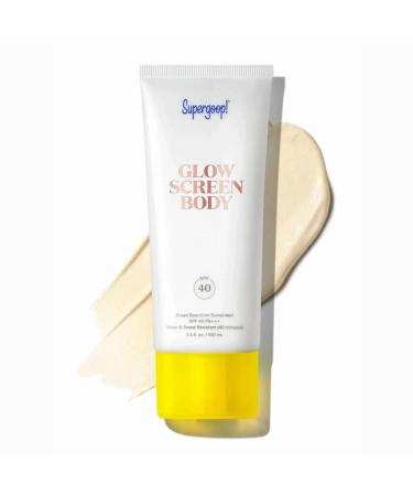 Supergoop! Glowscreen Body SPF 40 PA+++ 3.4 fl oz - Body Lotion + Broad Spectrum Sunscreen with Subtle Shimmer - Adds Instant Glow & Hydration - Contains White Stargrass & Coconut Alkanes 1 - Buy Online on GoSupps.com