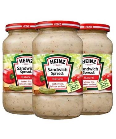 Heinz - Sandwich tartiner - Naturel - 3 bouteilles - 450g par bouteille - Saladcream - Sans conservateur - P te tartiner l g re - Avec des morceaux de l gumes croquants