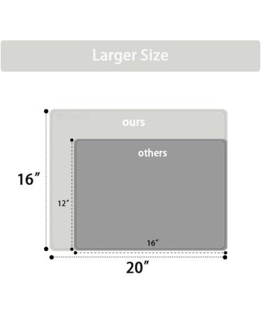 Large Silicone Placemats for Kids - 20x16 Waterproof, Non Slip, Dishwasher Safe - 2 Pack Grey & Wathet - Buy Online on GoSupps.com