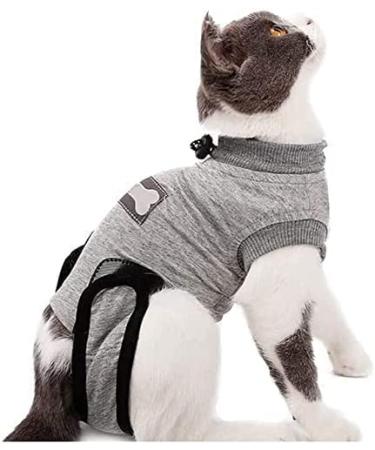 Yuhtech Cat Recovery suit Catwear cat Recovery Suit cat suit for rehabilitation for clothing at home wear after the operation (M-Bength-40-45cm)