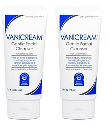 Vanicream Gentle Facial Cleanser - 2.5 fl oz - Formulated Without Common Irritants for Those with Sensitive Skin (Pack of 2)