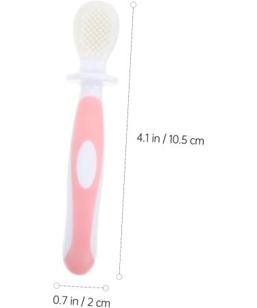 Partykindom Kids Toothbrush - Silicone Tooth Cleaning Brush for Baby Teeth Care | Gentle Dental Hygiene Tool for Children - Pink (1 Pack) - Buy Online on GoSupps.com