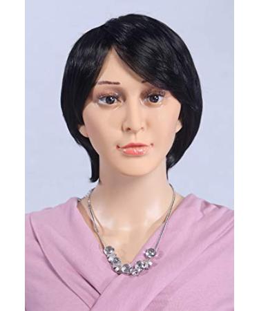 Wig wig short straight D5 hairpiece black decorative hair styling hair new plastic size variable