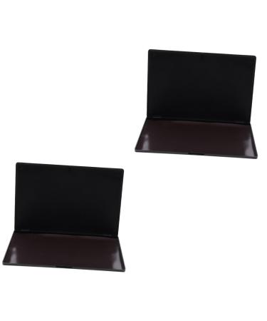Ipetboom 2pcs Diy Eyeshadow Palette Black Eyeshadow Makeup Pallete Face Blusher Plate Travel Foundation Girl 15x10x0.80cmx2pcs Blackx2pcs