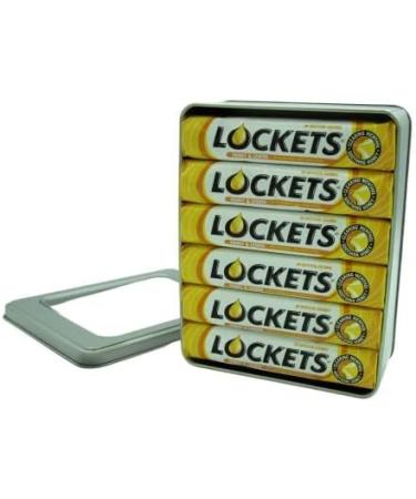 Lockets Throat Sweets Lozenges Honey & Lemon Hamper - 12 Tubes of 41g - Refillable Tin - Menthol & Eucalyptus - Buy Online on GoSupps.com