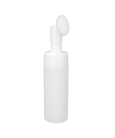 Silicone Brush Head Foaming Bottle Large Diameter Smooth Design Spiral Bottle Mouth Press Type Pump Head Round Bottom Bottle for Lotion or Facial Cleanser Bottling (150ML) 150ML 1 count (Pack of 1)
