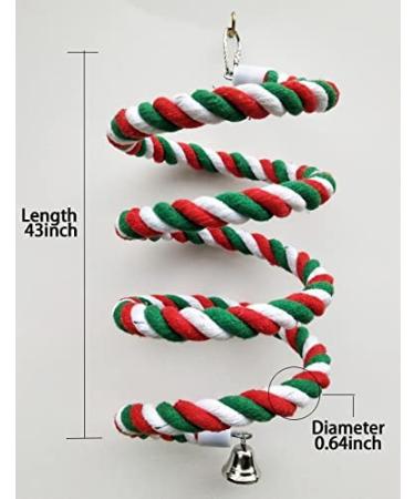 Xmas Edition Bird Rope Perches - 100% Cotton Swing Toys with Bell for Parrots & Cockatiels - Buy Online on GoSupps.com