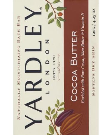 Yardley London Cocoa Butter Bath Soap Bar - Nourishing Softens Dry Skin 4 oz - Pack of 3 with Shea Butter & Vitamin E - Buy Online on GoSupps.com