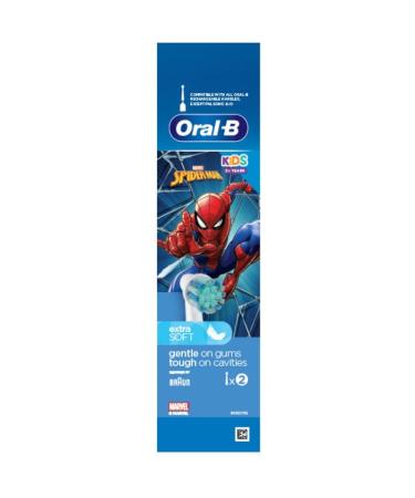Oral B Pro Kids 3+ Spiderman REPLACEMENT 2 PIECES for ELECTRIC BRUSH