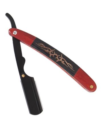 Beavorty eyebrow razor for men practical hairdresser holder men razor supply manual beard shaver razor holder man manual rustproof steel ebony