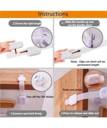 Child Safety Cabinet Locks - (6Pack) Including (6 Extra 3M Tape) Baby Proofing Latches to Drawer-Door Fridge-Oven-Toilet Seat-Kitchen-Cupboard Appliance Can with 3M Adhesive - Adjustable Strap - Buy Online on GoSupps.com