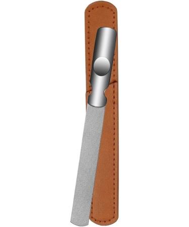 Stainless Steel Nail File with Anti-Slip Handle & Leather Case - Double Sided, Easy Nail Filing for Men & Women - Ideal for Salon, Home, or Travel - Buy Online on GoSupps.com