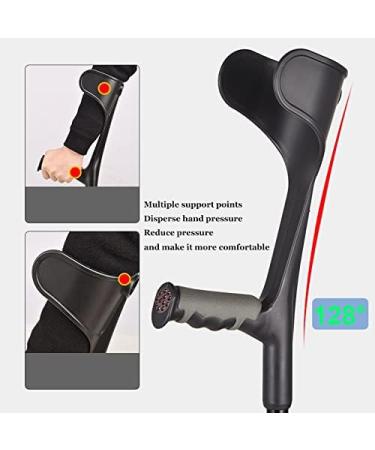 Crutches for Adults Ergonomic Handle Forearm Crutches Adjustable Crutches Foldable Crutch Lightweight Aluminium Portable Lightweight Handicapped and Disabled Users Decorate Lucky Star Black 1 pcs - Buy Online on GoSupps.com