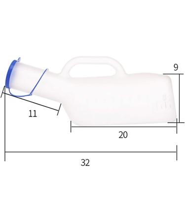 Male Urinal - Urine Bottle with Long Neck Spout Length 11cm Lid and Handle - 1 Litre Capacity(White) Happy - Buy Online on GoSupps.com