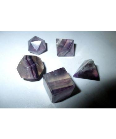 Jet Purple Flourite Sacred Geometry Set - Top Grade Merkaba Star with Velvet Pouch and Free Booklet - Crystal Therapy for Chakra Balancing and Healing - Buy Online on GoSupps.com