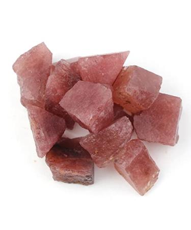 100g Bulk Lots Raw Rough Crystal Quartz Natural Rock Stone Amethyst Citrine Fluorite Specimen Garden Decor ningxiao (Color : Strawberry Crystal)