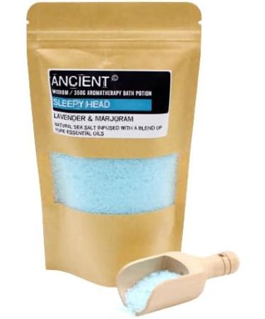 Shakra Health Sleepy Head Natural Sea Salt and Pure Essential Oils. Soothing Aromatherapy Bath Salt Deep Soak Muscle Relief Potion: 350g Resealable Bag - Lavender and Marjoram - Buy Online on GoSupps.com