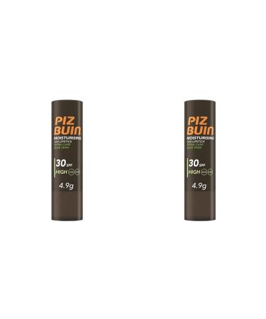 Piz Buin Aloe Vera Extra Care Sun Lipstick SPF30 High (Pack of 2) 4.9 g (Pack of 2)