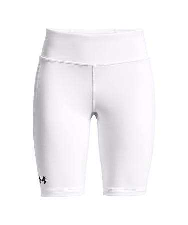 Under Armour Girls' Utility Slider 21 Shorts White (100)/Black Small