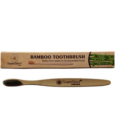 Bamboo Charcoal Toothbrush - Extra Soft Bristles for Sensitive Teeth | Eco-Friendly 6 Pack | Natural & Sustainable - Buy Online on GoSupps.com