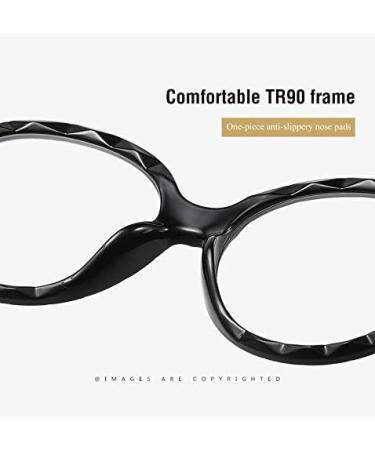 SERONI Blue Light Blocking Glasses for Women & Men - TR90 Round Frame Anti-UV Clear Lens 54mm for Computer & Reading - Buy Online on GoSupps.com