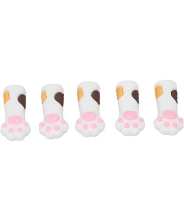 Silicone Cuticle Trimmer Protector Cuticle Scissors Cover Protector Cat Paw Shape Lightweight for Toenails (White) - Buy Online on GoSupps.com