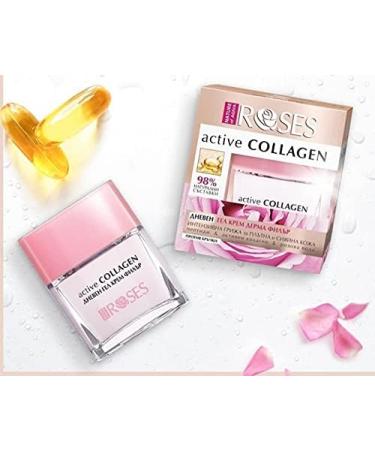 Day face cream with collagen and rose water 50ml - Buy Online on GoSupps.com