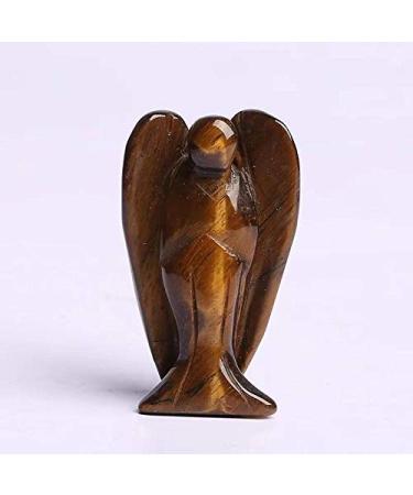 2 inch Hand Carved Yellow Tiger Eye Stone Crystal Angel for Decoration 1pc