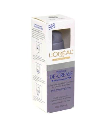 L'Oreal Dermo-Expertise Wrinkle De-Crease Daily Smoothing Serum Advanced Wrinkle Corrector and Dermo-Smoother with Boswelox 1-Ounce Bottle