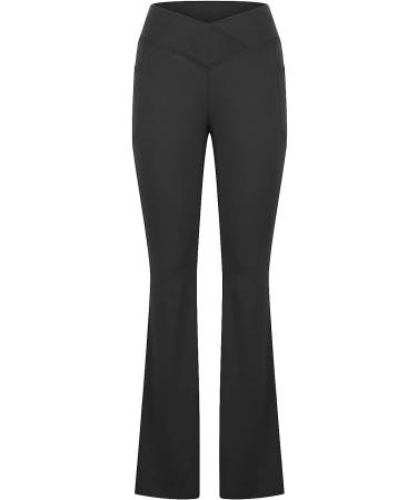 Oelaio Women's Bootcut Yoga Pants with Pockets - High Waist Workout Dress Pants for Yoga - Black, Size Large - Buy Online on GoSupps.com