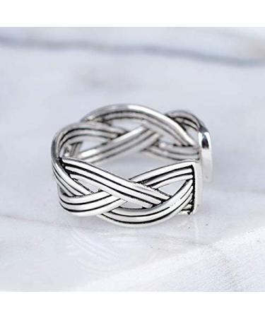 DNCG Men's Rings Women's Rings Vintage Six Strand Twist Rope Rings Open Rings - Buy Online on GoSupps.com
