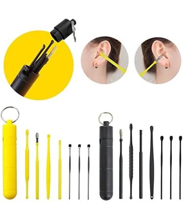 Portable Reusable Ear Pick Cleanser - Black Ear Cleaner Tool for Earwax Removal | Spring Spoon Design | Ear Cleaning Wax Remover Curette - ABS Material - Buy Online on GoSupps.com