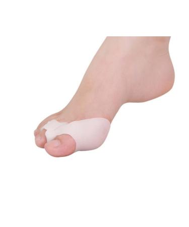 Bluelans 1 Pair Silicone Gel Bunion Corrector Guards Pad Cushion Toe Protector Straightener Toe Separators (White)