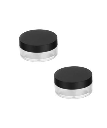 FOMIYES 2pcs Leak Proof Travel Containers DIY Powder Case Makeup Case Elastic Mesh Make up Packing Box 6.5X3cm Black